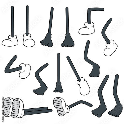 vector set of cartoon leg