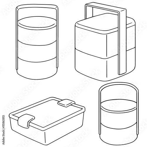 vector set of food container