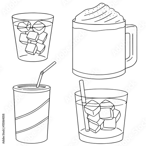 vector set of iced coffee