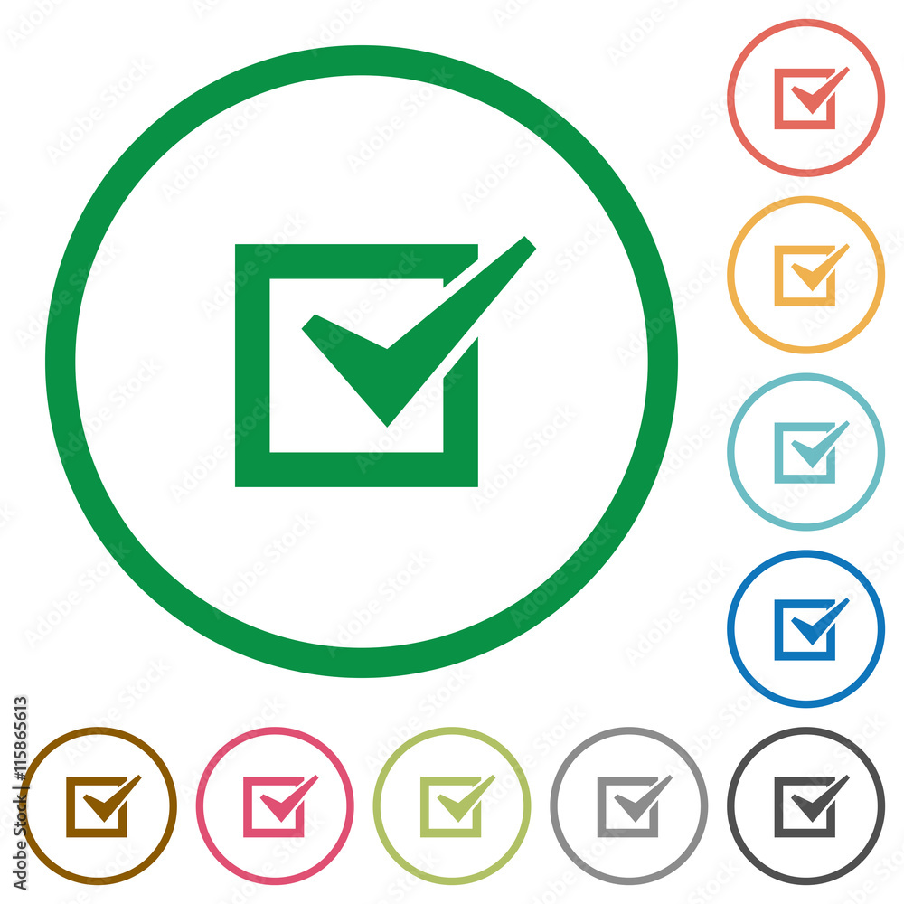 Checked box outlined flat icons Checked box outlined flat icons