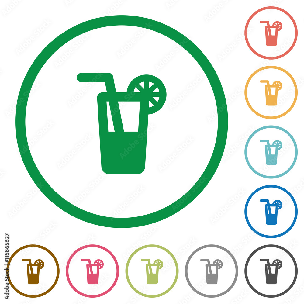 Longdrink outlined flat icons Longdrink outlined flat icons