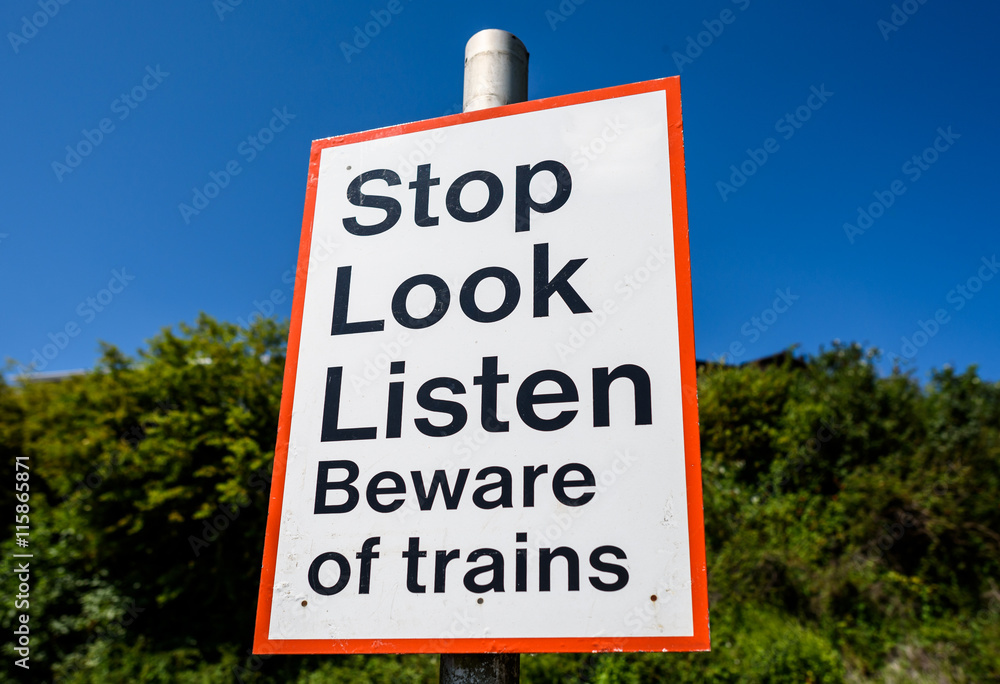 Obraz premium Railway Warning Sign