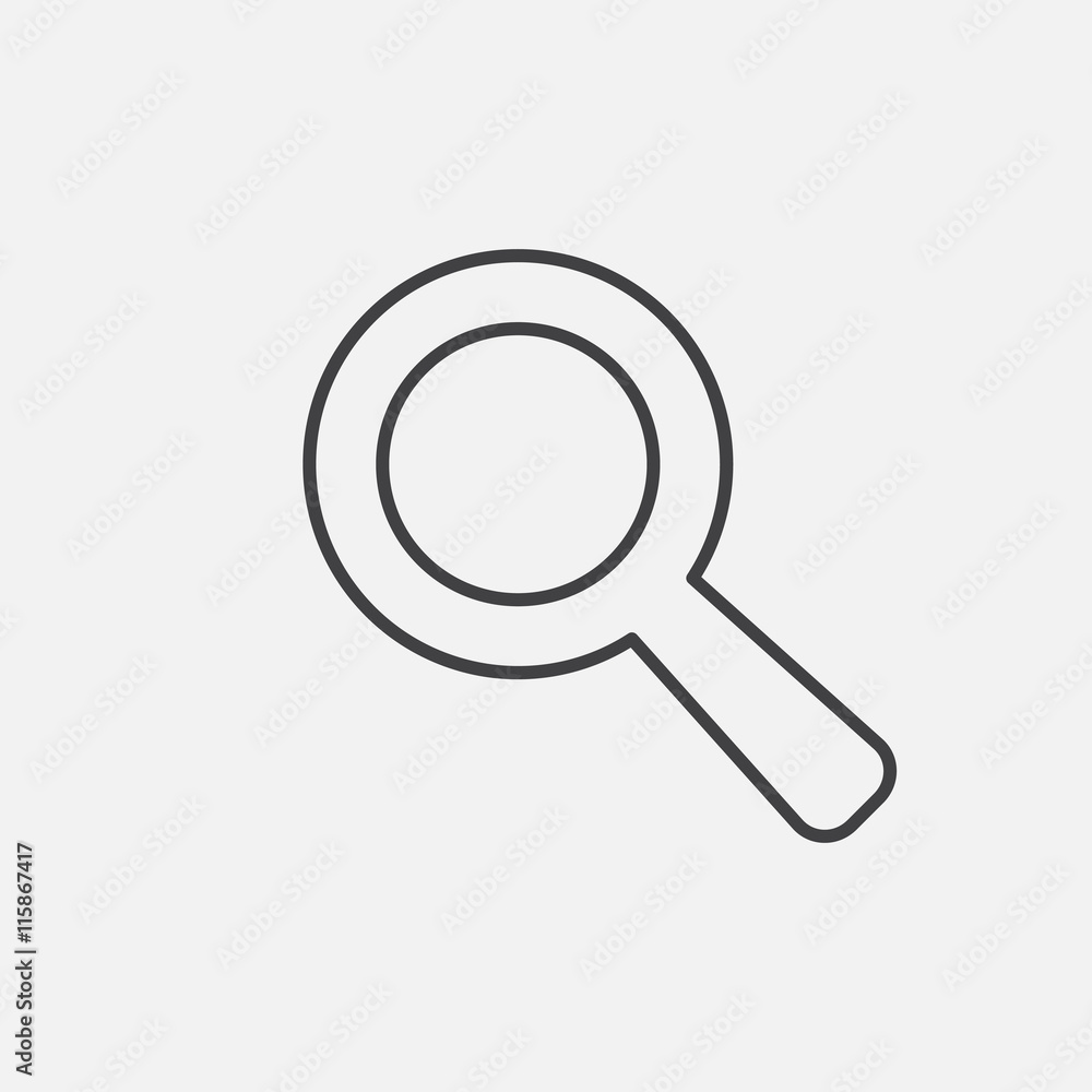 Search. Line Icon Vector. Magnifying glass Sign isolated on white background. Flat design style Search. Line Icon Vector. Magnifying glass Sign isolated on white background. Flat design style