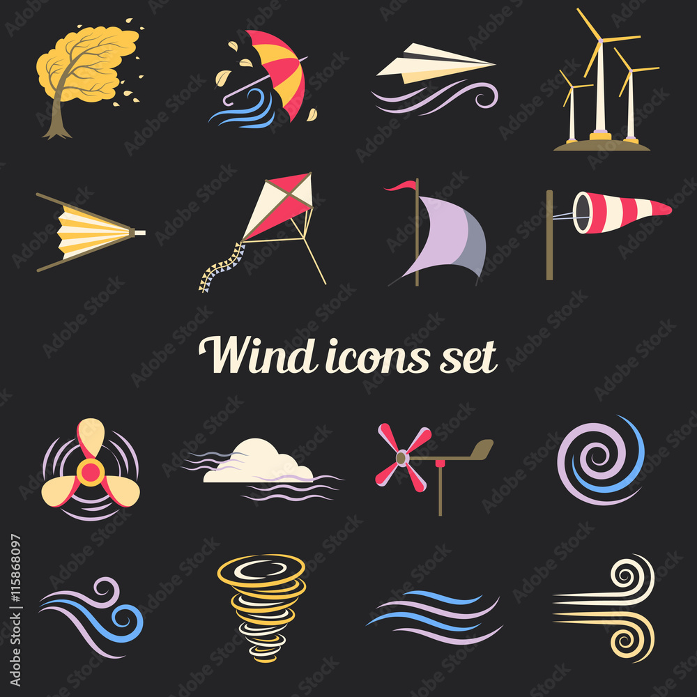 Wind Color Flat Icons Wind Color Flat Icons