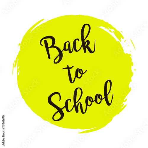 Back to school yellow round grunge vintage photo