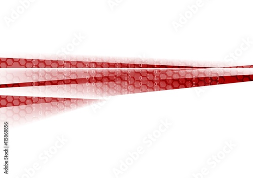 Abstract red binary code tech background