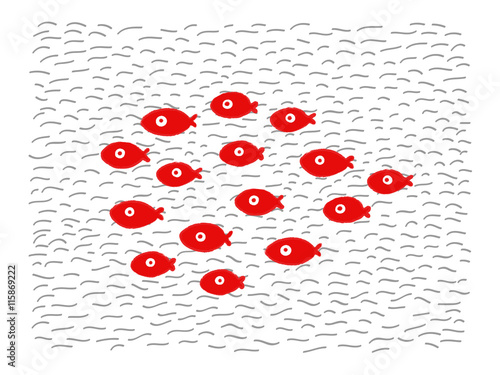 Group of fishes in the sea,...