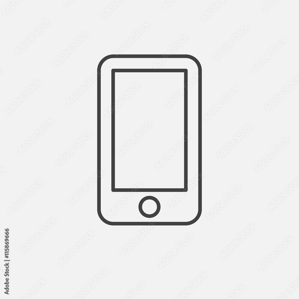 Smartphone. Line Icon Vector. Sign isolated on white background. Flat design style Smartphone. Line Icon Vector. Sign isolated on white background. Flat design style