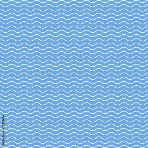 Pattern with waves blue and white summer background