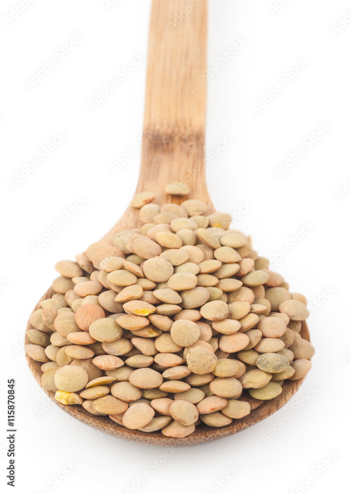 Lentils with wooden spoon Lentils with wooden spoon