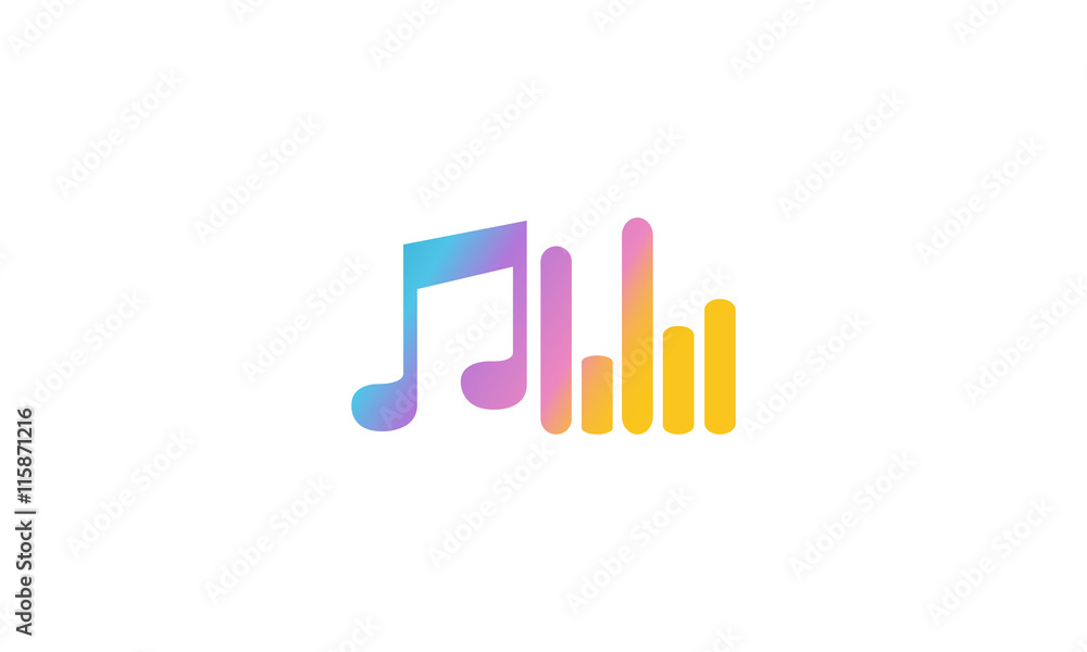 Obraz premium collorfull music logo