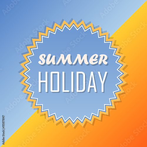 summer holiday, retro label, flat design, vector