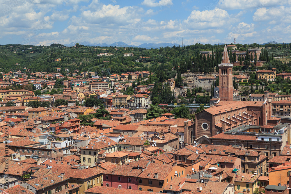 Aerial view of Verona, Italy 