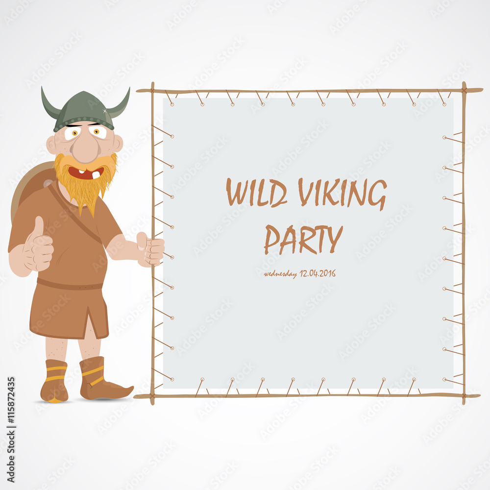 Funny cartoon viking