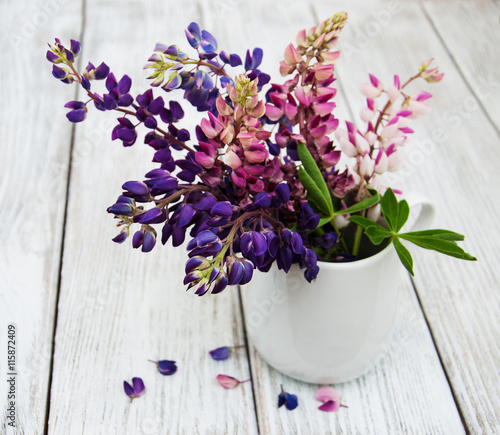 lupines in the vase