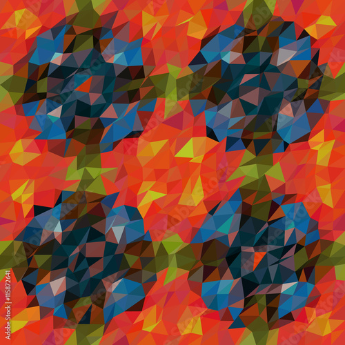 Kaleidoscopic low poly triangle style vector mosaic background