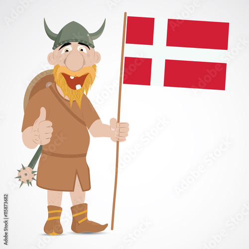 Funny cartoon viking