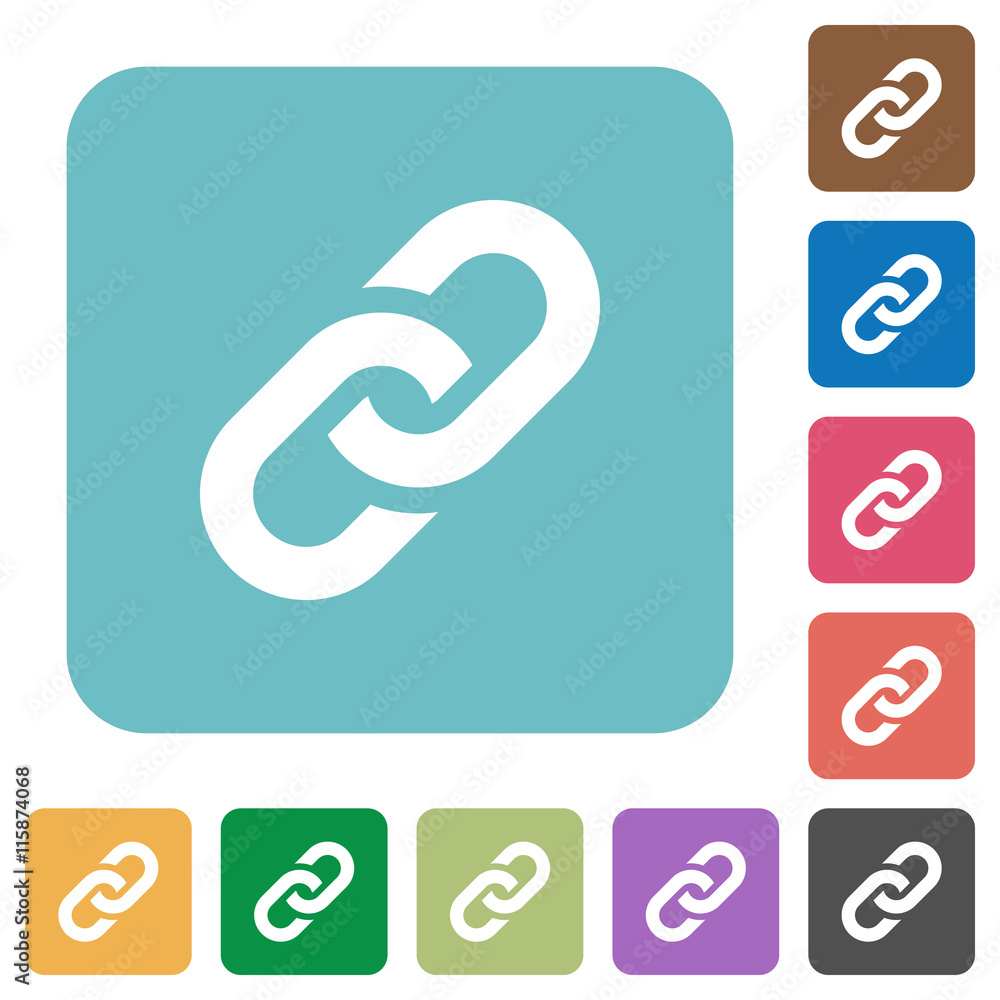 Flat link symbol icons Flat link symbol icons
