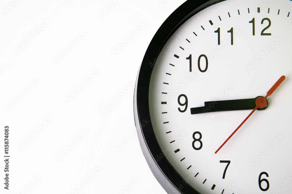 Black clock isolated on white background Black clock isolated on white background