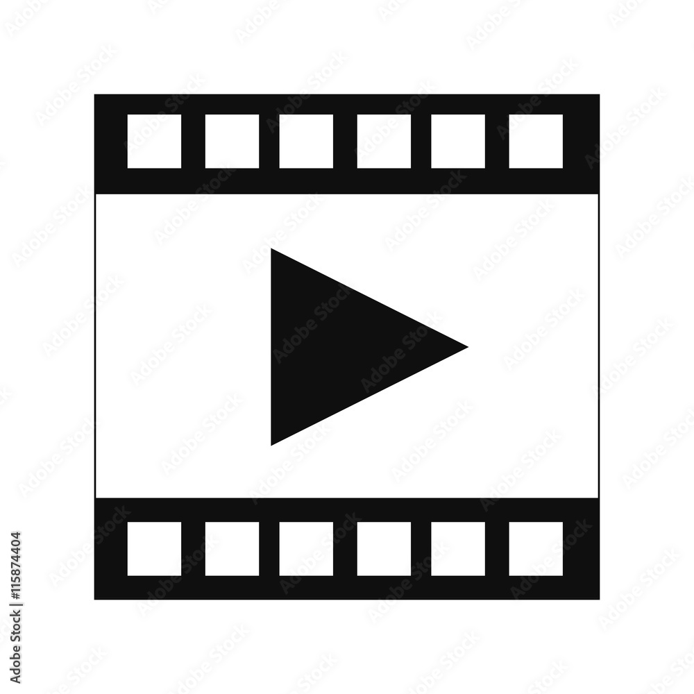 Naklejka premium flat design film strip with play icon vector illustration