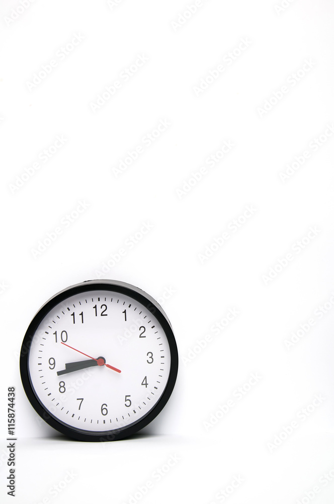 Black clock isolated on white background Black clock isolated on white background