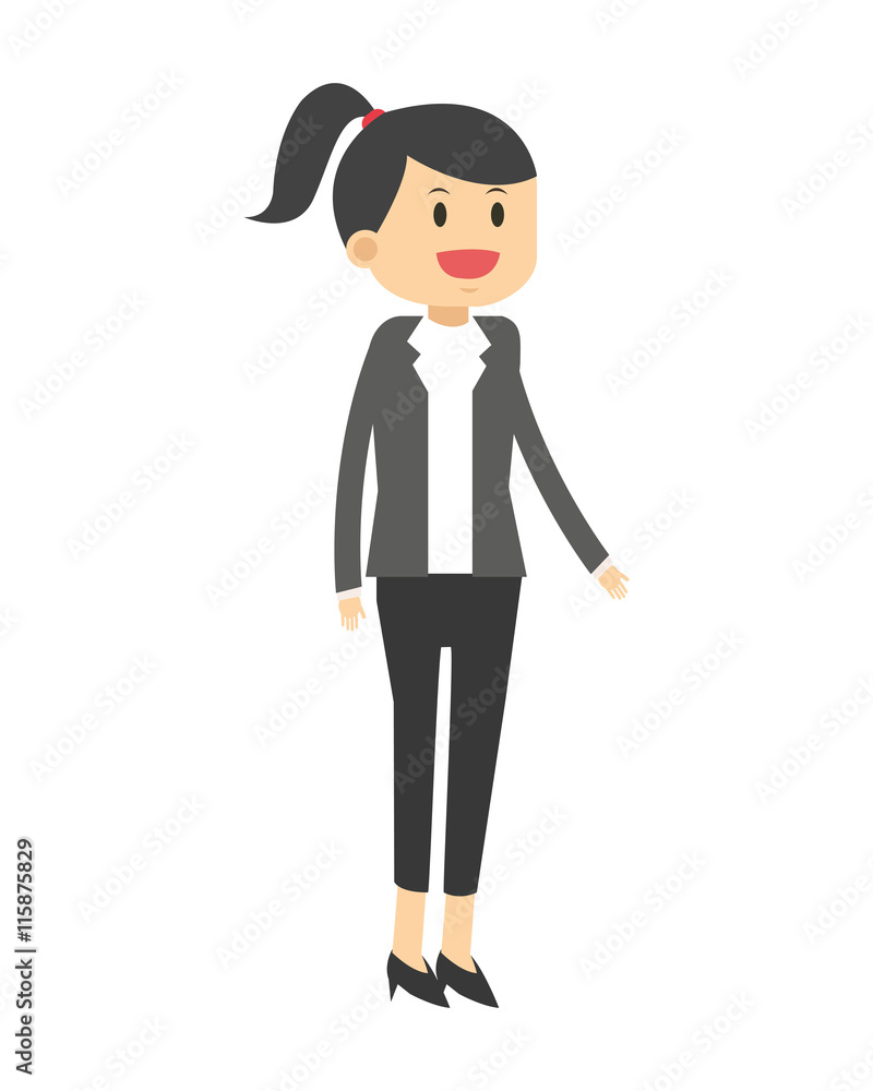 flat design business woman icon vector illustration