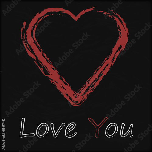 Vector - Blackboard with Love Heart.