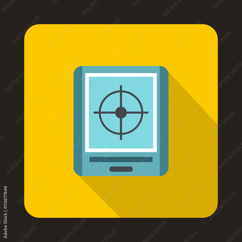 Radar icon in flat style on a yellow background Radar icon in flat style on a yellow background