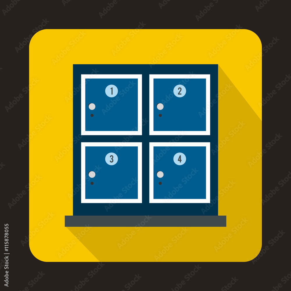 Cells for storage in the supermarket icon in flat style on a yellow background Cells for storage in the supermarket icon in flat style on a yellow background