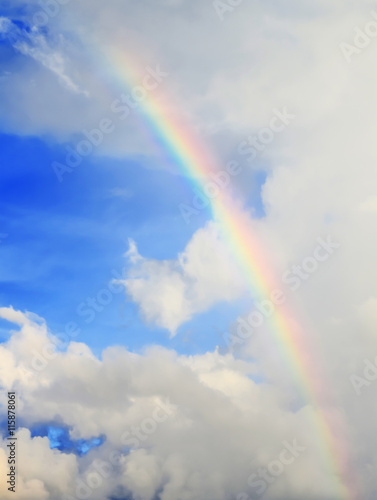 beautiful blue rainbow sky and cloud background