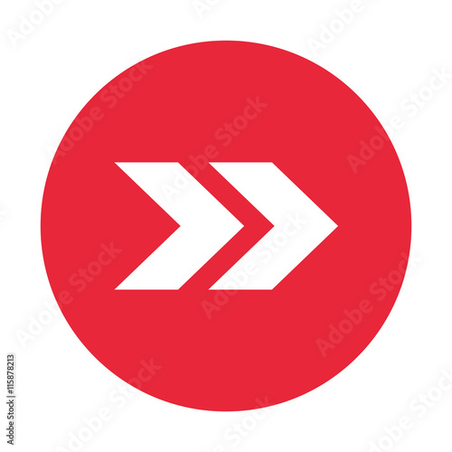 flat design arrow pointing right inside circle icon vector illustration