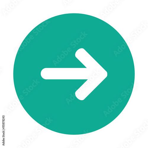 Free Download flat design arrow pointing right inside circle icon vector illustration - GFXLoad