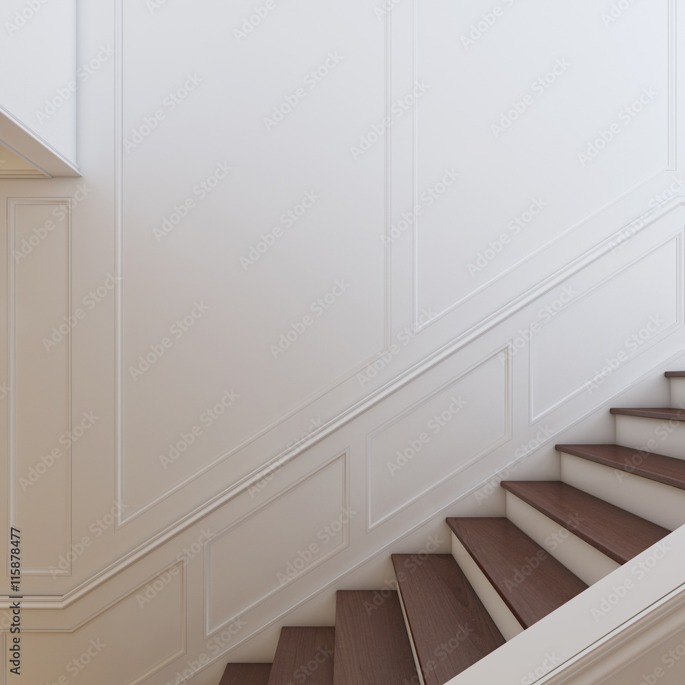 White Stair wooden 3d rendering White Stair wooden 3d rendering