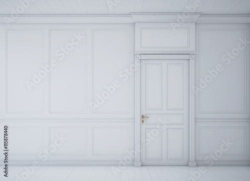 Wallpaper Mural White wall 3d rendering Torontodigital.ca