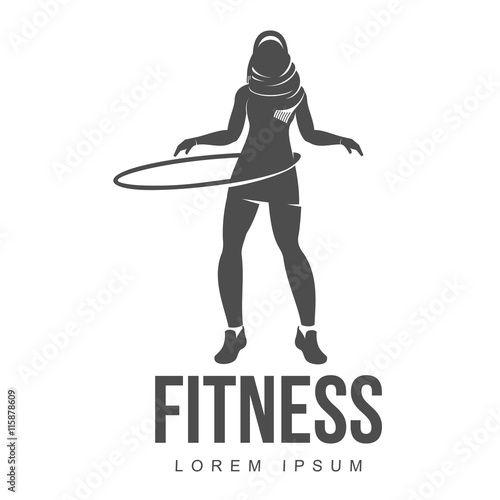 Aerobic logo with muslim woman