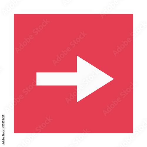 flat design arrow pointing right inside square icon vector illustration