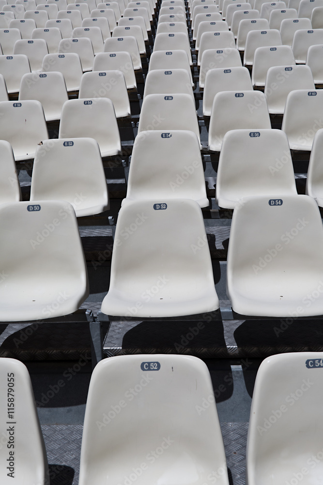 Naklejka premium White numbered seats