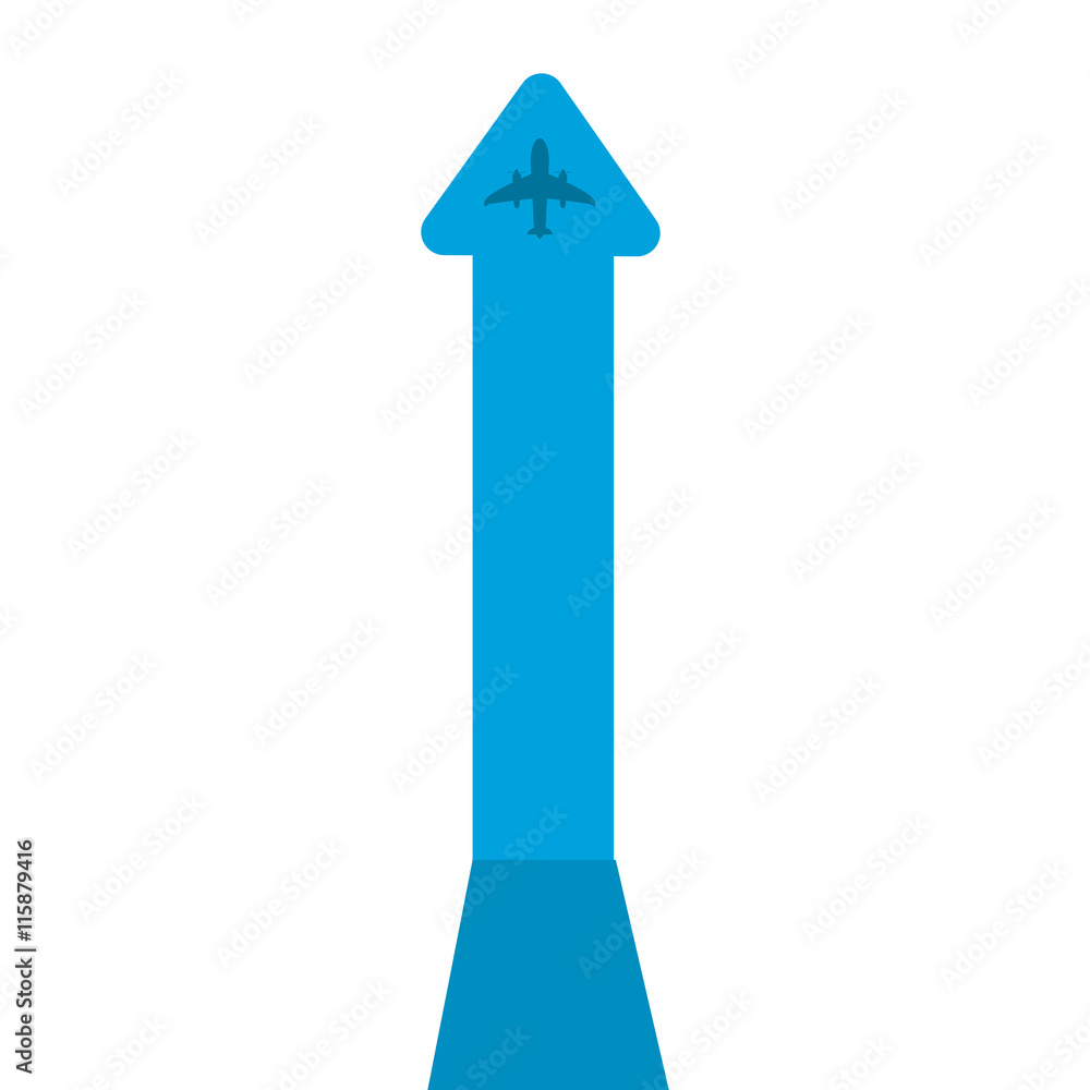 flat design arrow pointing up icon vector illustration