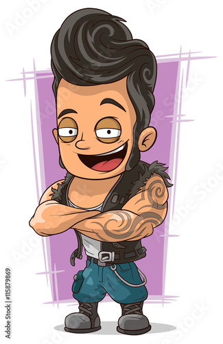 Cartoon stylish man with cool hairstyle