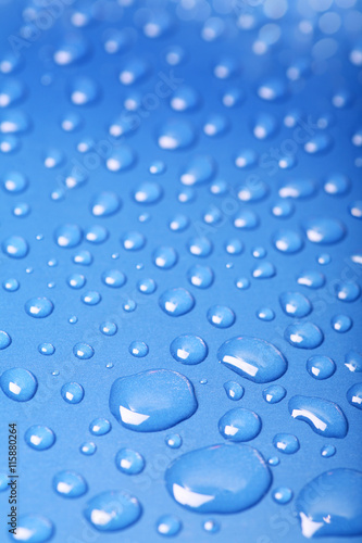 Water Drops background in blue