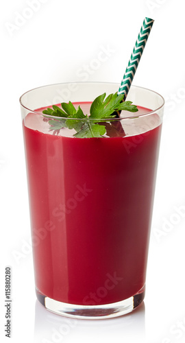 Glass of fresh beetroot juice