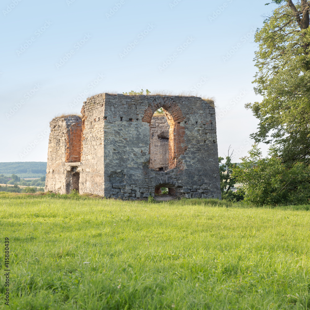 Ruins of old castle in Svirzh, Ukraine