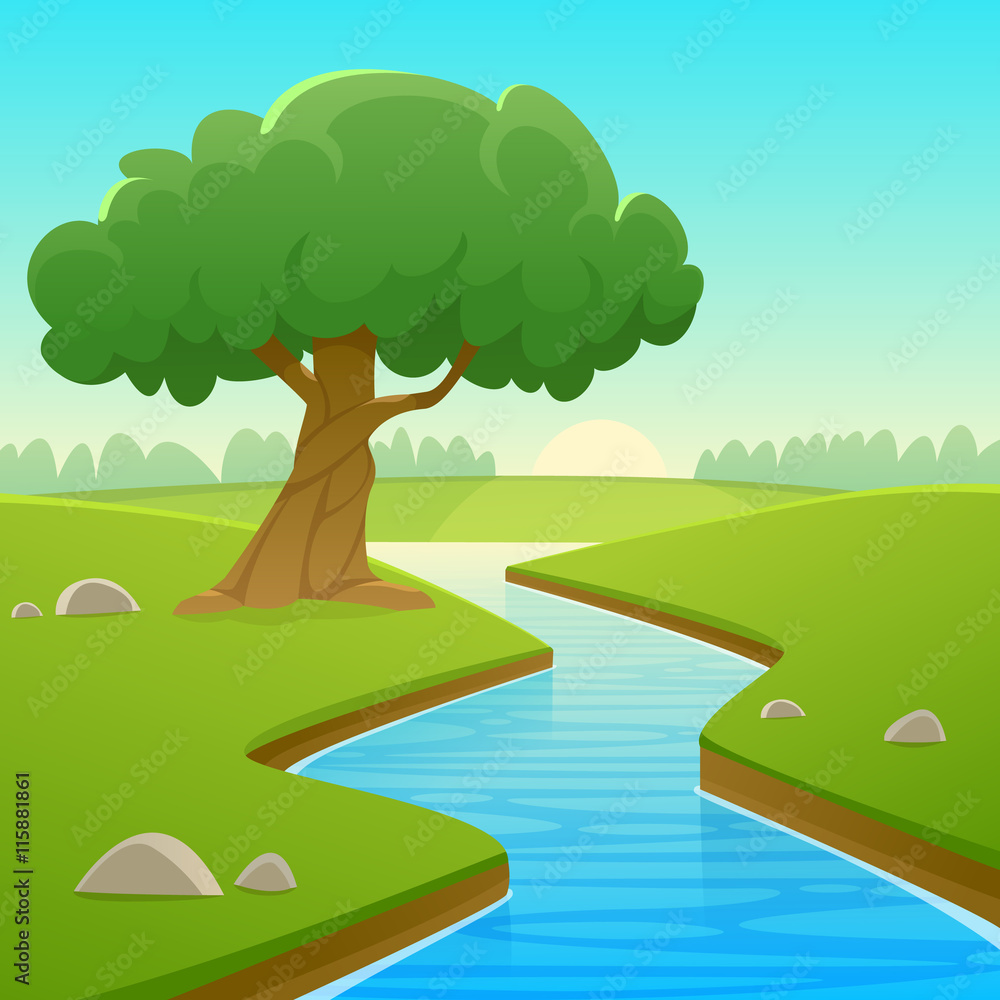 Summer Cartoon Landscape