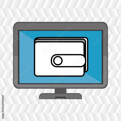 laptop with wallet isolated icon design, vector illustration  graphic 