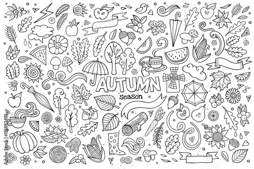 Sketchy vector hand drawn Doodle cartoon set of objects 