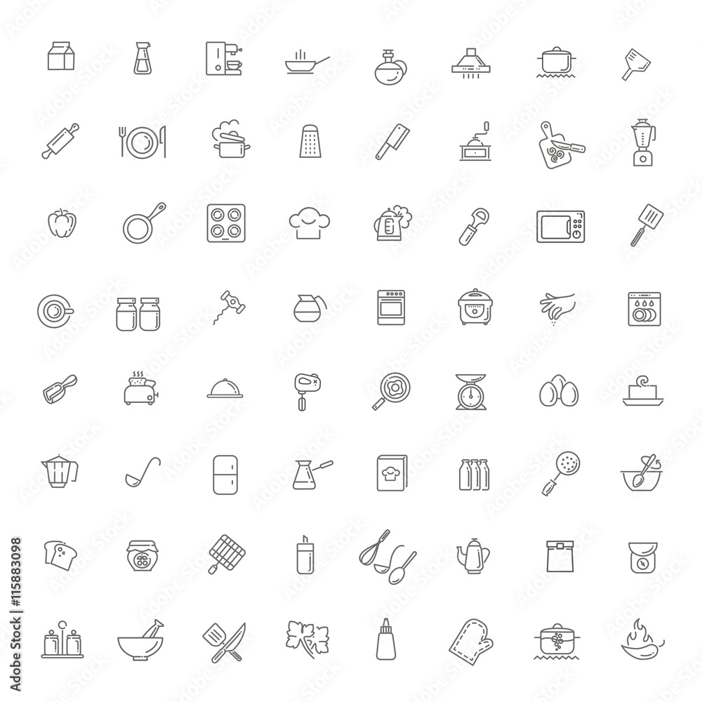 icon collection - kitchen tools and utensils icon collection - kitchen tools and utensils