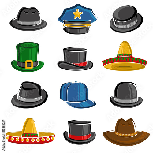 Hats collection set. Vector