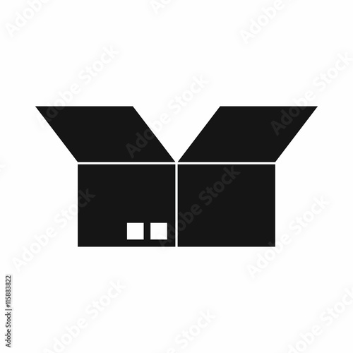 Opened cardboard box icon in simple style isolated vector illustration