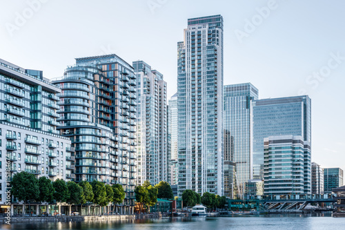 Millwall Dock in Canary Wharf, London photo
