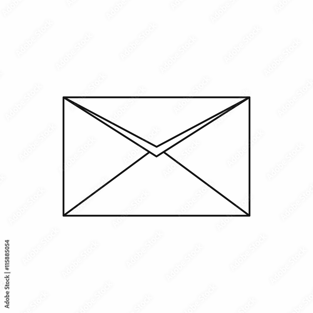 Closed envelope icon in outline style isolated vector illustration Closed envelope icon in outline style isolated vector illustration